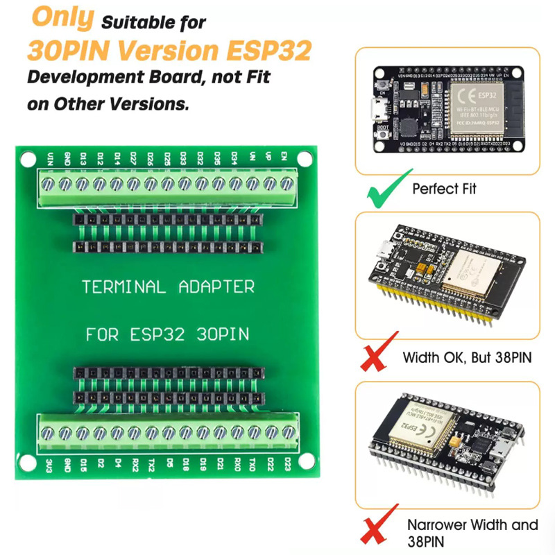 Doit Esp32 - ESP32 ontwikkelbord NodeMCU-32S ESP32-32D 32U 30-pins