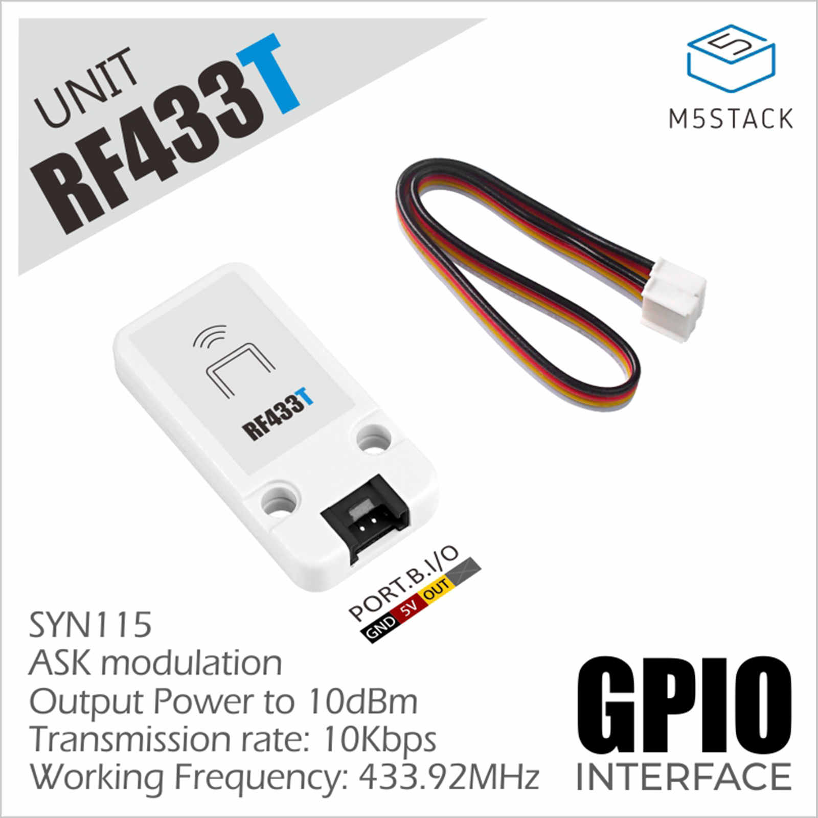 M5Stack - M5Stack officiële RF UNIT 433MHz zender