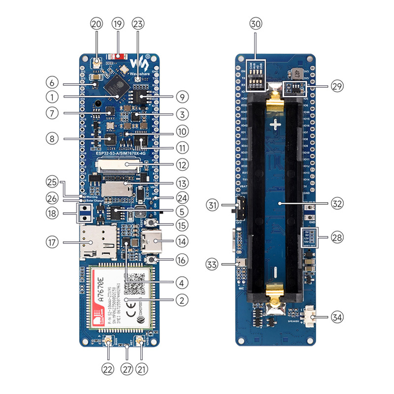 Waveshare ESP32-S3 A7670E 4G o - Waveshare Esp32 recensie en prijs
