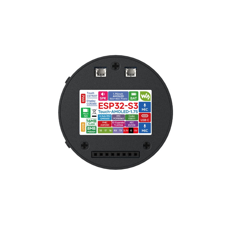 1,75 inch 466x466 AMOLED rond  - Waveshare Esp32 recensie en prijs