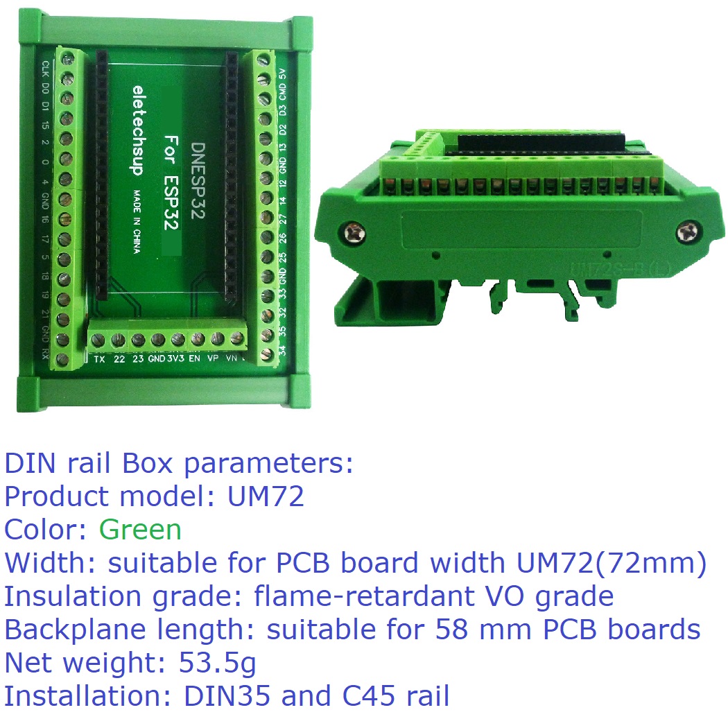 ESP32 DIN-railmontage schroefk - Devkitc recensie en prijs