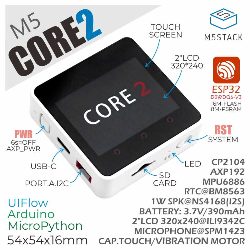 M5Stack Core2 ESP32 IoT ontwik - M5Stack Core2 recensie en prijs