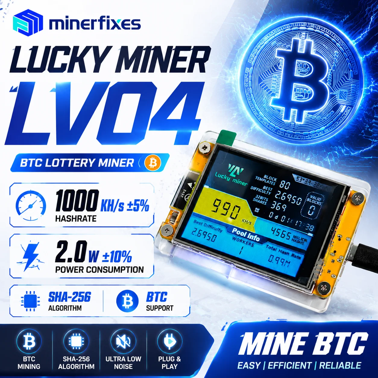 Lucky Miner LV04 NerdMiner V2  - Doit Esp32 recensie en prijs
