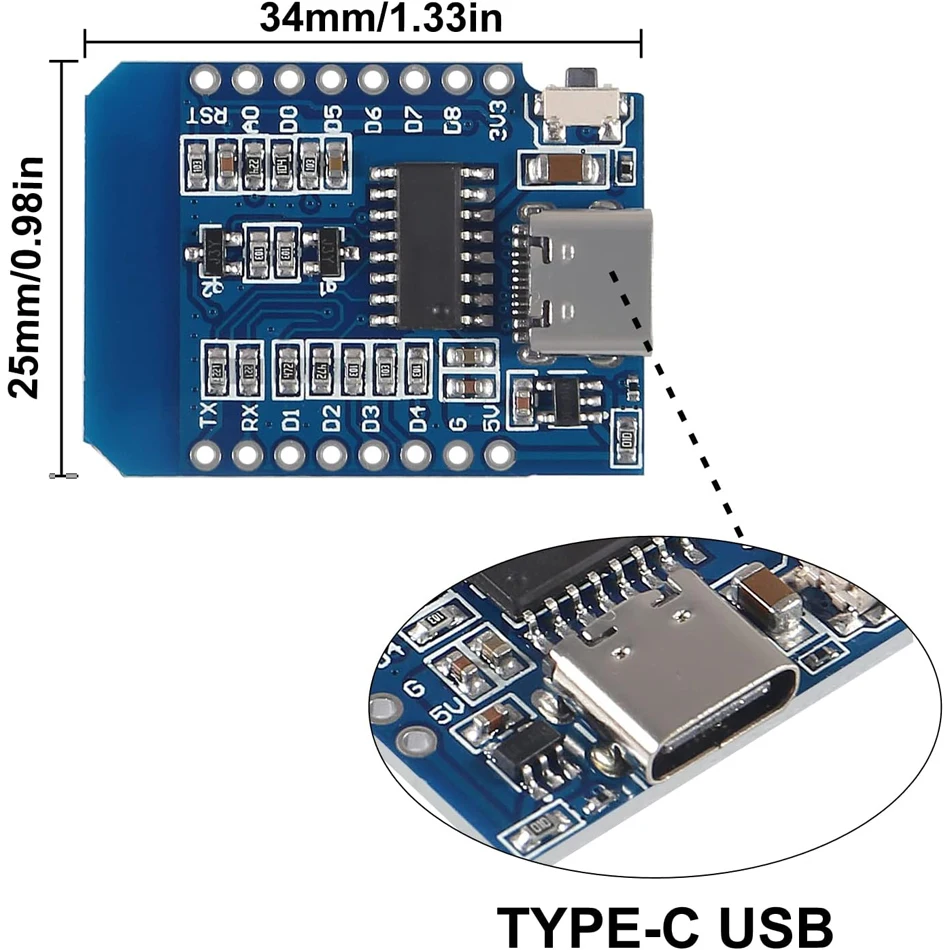 ESP8266 ESP-12F MINI D1 NodeMC - Nodemcuv2 recensie en prijs