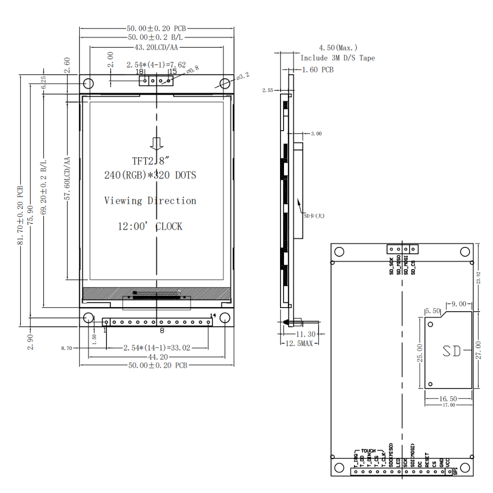 2,8 inch TFT LCD-displaymodule - Devkitc recensie en prijs