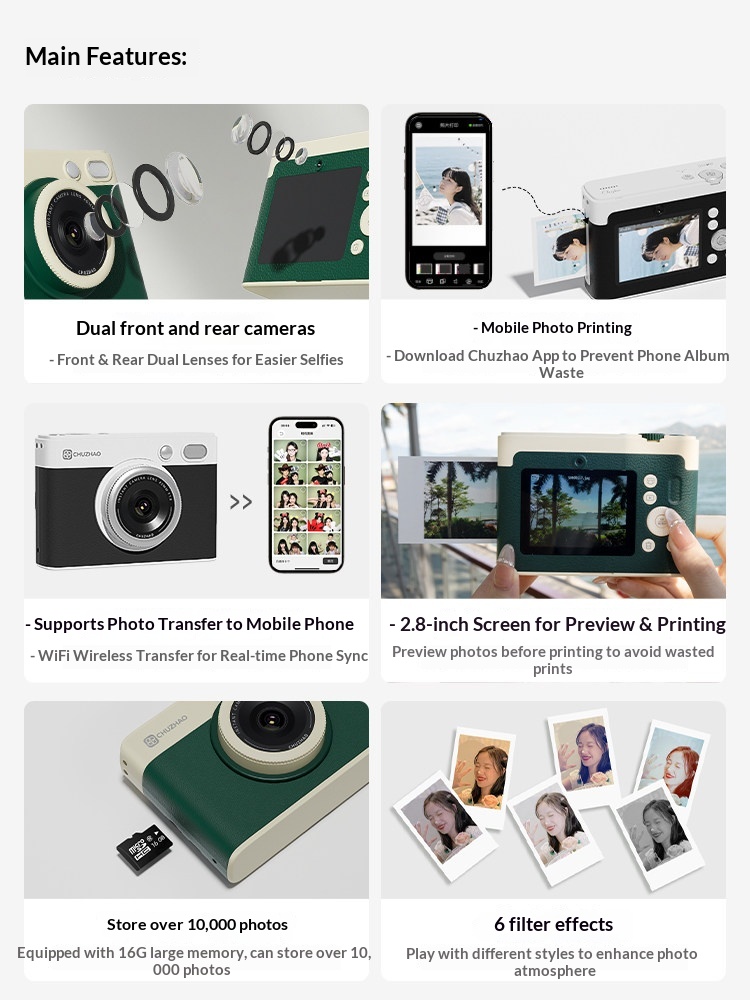 CHUZHAO D1 Pro Instant Camera  - D1 Mini Pro recensie en prijs